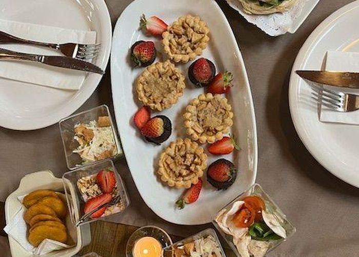 Platos servidos en un almuerzo en Casa Parral